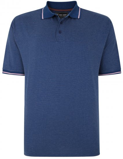Kam Jeans 5486 Dobby Print Jersey Polo Moonlight - Pikétröjor - Stora pikétröjor - 2XL-8XL