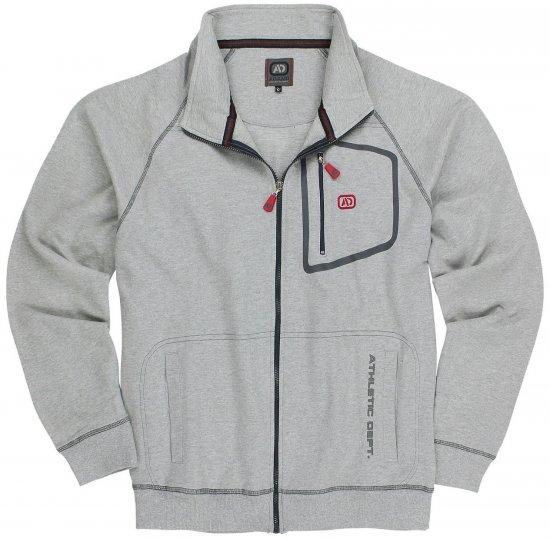 Adamo Manuel Sweatshirt with Zipper Grey - Tröjor & hoodies - Stora hoodies & tröjor - 2XL-14XL