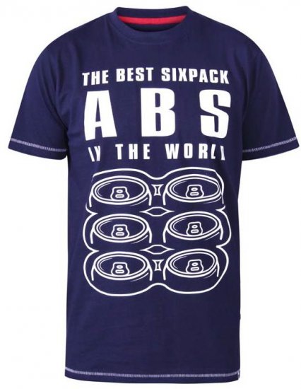 D555 Marco Best Sixpack Abs Crew Neck Printed T-Shirt Navy - T-shirts - Stora T-shirts - 2XL-14XL