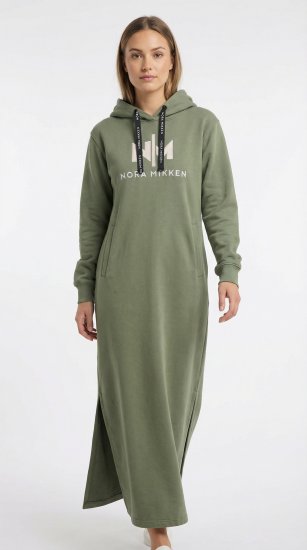 Nora Mikken MARI Maxi Hoodie Dress Green - Tröjor & hoodies - 