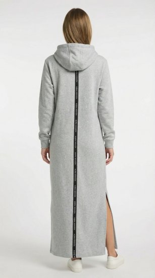 Nora Mikken MARI Maxi Hoodie Dress Grey - Tröjor & hoodies - 