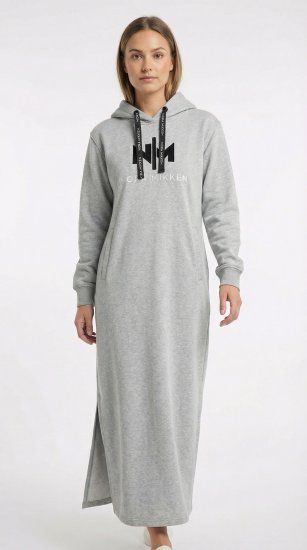 Nora Mikken MARI Maxi Hoodie Dress Grey - Tröjor & hoodies - 