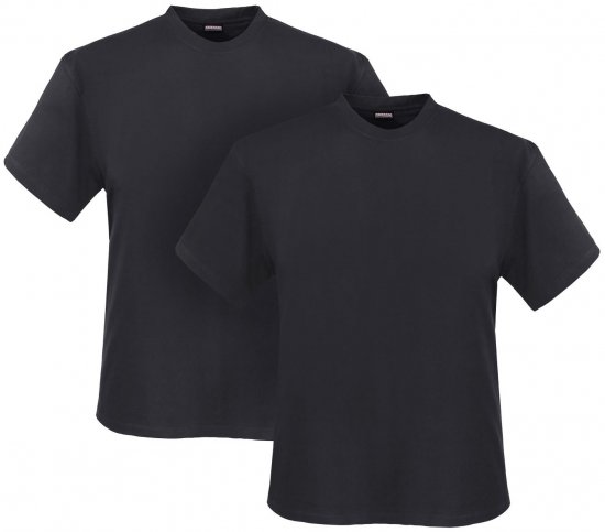 Adamo Marlon Comfort fit 2-pack T-shirt Charcoal - T-shirts - Stora T-shirts - 2XL-14XL