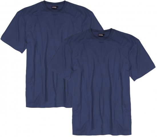 Adamo Marlon Comfort fit 2-pack T-shirt Denim Blue - T-shirts - Stora T-shirts - 2XL-14XL