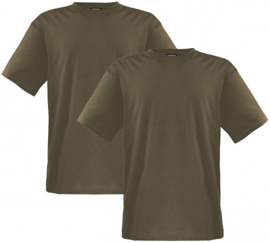 Adamo Marlon Comfort fit 2-pack T-shirt Khaki - T-shirts - Stora T-shirts - 2XL-14XL