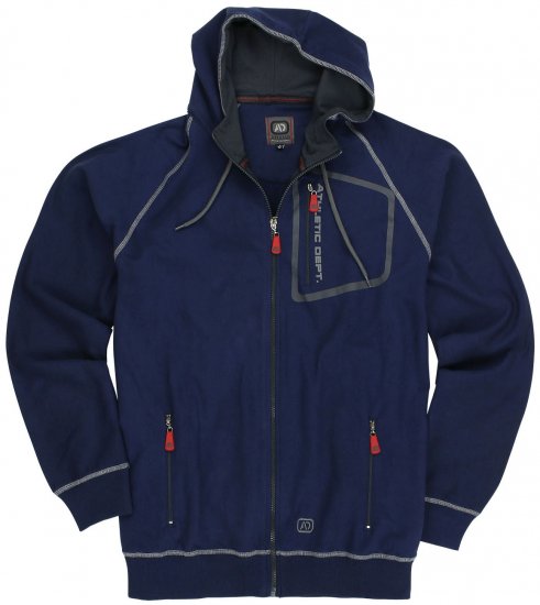 Adamo Michael Hoodie with Zipper Navy - Tröjor & hoodies - Stora hoodies & tröjor - 2XL-14XL