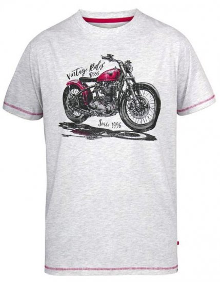 D555 Miles Vintage Rides Motorbike Crew Neck Printed T-Shirt - T-shirts - Stora T-shirts - 2XL-8XL