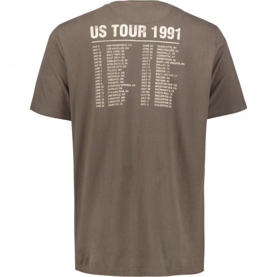 JP1880 T-Shirt Skull Print Guns N Roses Khaki - T-shirts - Stora T-shirts - 2XL-14XL
