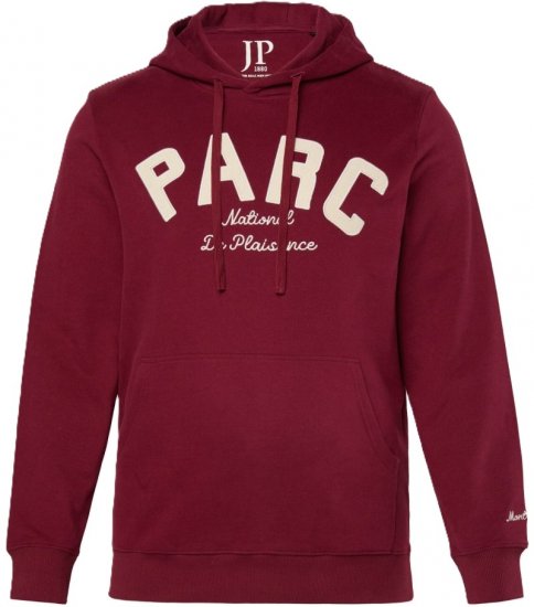 JP1880 Hoodie with Embroidery Aubergine Tall - HERRKLÄDER MT-6XLT - Kläder för långa män