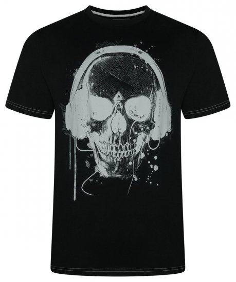 Kam Jeans 5811 T-shirt med dödskalle Svart - T-shirts - Stora T-shirts - 2XL-14XL