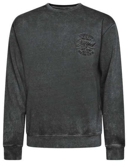Kam Jeans 7081 Sweatshirt med brodyr Svart - Tröjor & hoodies - Stora hoodies & tröjor - 2XL-14XL