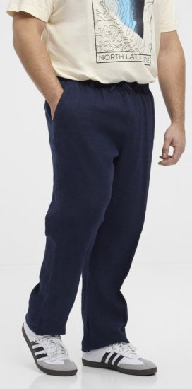 North Latitude 51142 Linnebyxor med resårmidja Mörkblå - Jeans & byxor - Stora Jeans och Stora Byxor
