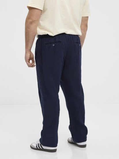 North Latitude 51142 Linnebyxor med resårmidja Mörkblå - Jeans & byxor - Stora Jeans och Stora Byxor