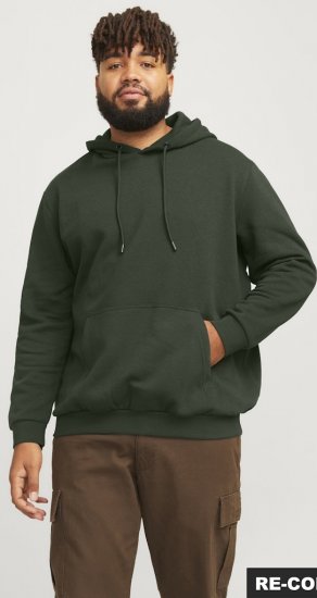 Jack & Jones Bradley Hoodie Dark Green - Tröjor & hoodies - Stora hoodies & tröjor - 2XL-14XL