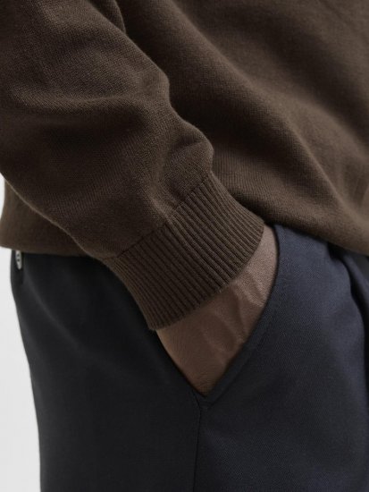 Jack & Jones BASIC Knitted Sweater Brown - Tröjor & hoodies - Stora hoodies & tröjor - 2XL-14XL