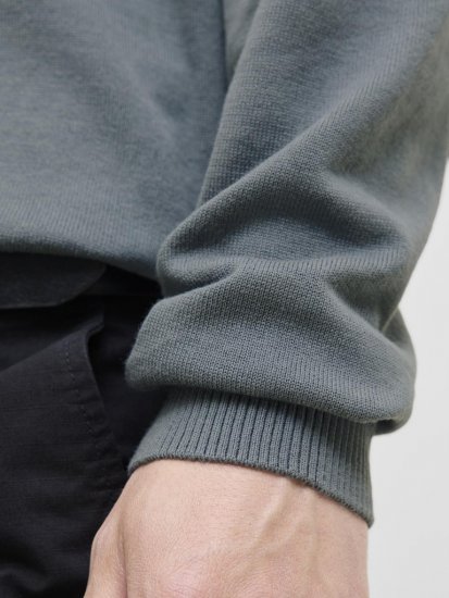 Jack & Jones BASIC Knitted Sweater Grey - Tröjor & hoodies - Stora hoodies & tröjor - 2XL-14XL