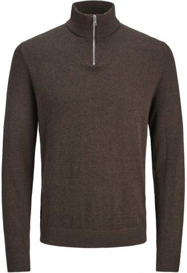 Jack & Jones Emil Knitted Pullover Brown - Tröjor & hoodies - Stora hoodies & tröjor - 2XL-14XL