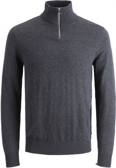 Jack & Jones Emil Knitted Pullover Grey - Tröjor & hoodies - Stora hoodies & tröjor - 2XL-14XL