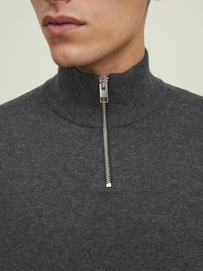 Jack & Jones Emil Knitted Pullover Grey - Tröjor & hoodies - Stora hoodies & tröjor - 2XL-14XL