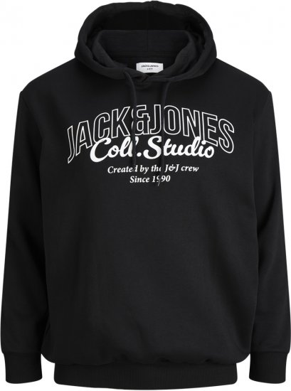 Jack & Jones Makoto Hoodie Black - Tröjor & hoodies - Stora hoodies & tröjor - 2XL-14XL