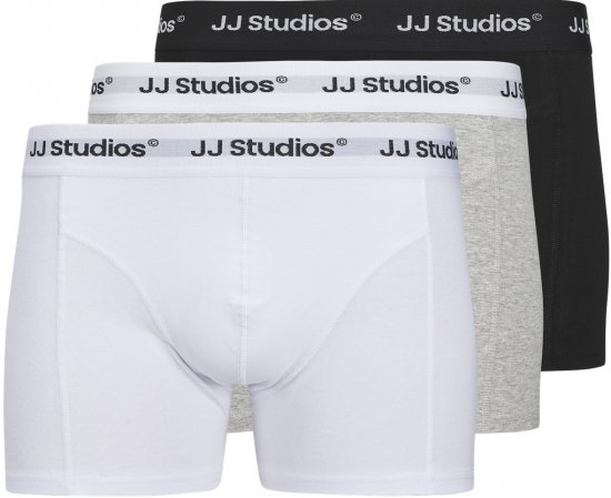 Jack & Jones Soho Solid Trunks 3-pack White/Grey/Black - Underkläder & badkläder - Stora underkläder för män