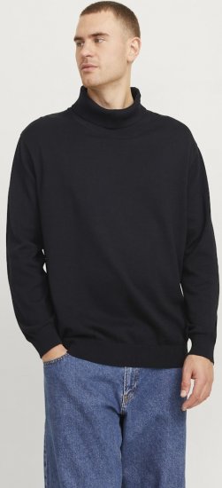 Jack & Jones Basic Knitted Sweater with Rolled Neck Black - Alla kläder - Kläder stora storlekar herr