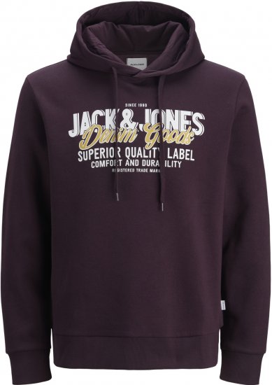 Jack & Jones 2 COL LOGO Hoodie Purple - Tröjor & hoodies - Stora hoodies & tröjor - 2XL-14XL