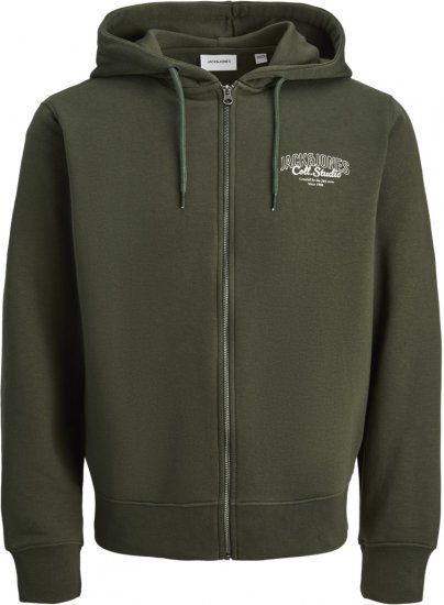 Jack & Jones Makoto Hoodie with Zipper Green - Tröjor & hoodies - Stora hoodies & tröjor - 2XL-14XL