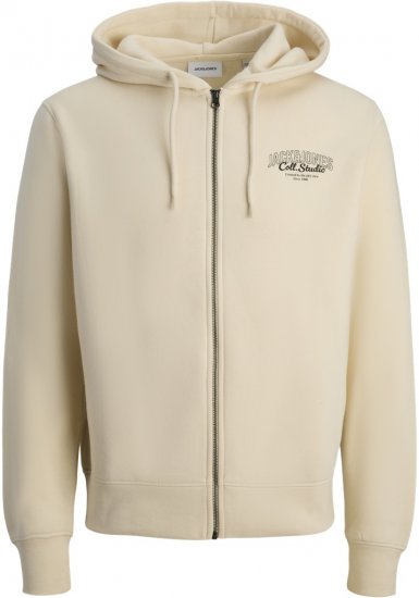 Jack & Jones Makoto Hoodie with Zipper White - Tröjor & hoodies - Stora hoodies & tröjor - 2XL-14XL