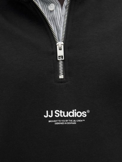 Jack & Jones Soho Sweatshirt with Zipper Black - Tröjor & hoodies - Stora hoodies & tröjor - 2XL-14XL