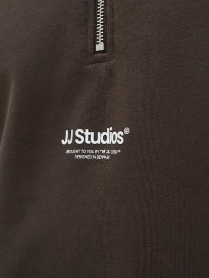 Jack & Jones Soho Sweatshirt with Zipper Brown - Tröjor & hoodies - Stora hoodies & tröjor - 2XL-14XL