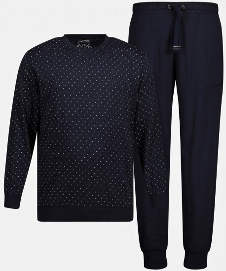 JP1880 Pyjamas Two-piece Long Sleeve and Long Trousers Navy - Underkläder & Badkläder - Stora underkläder för män