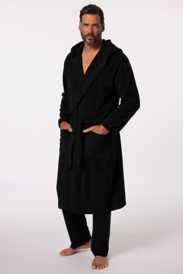 JP1880 Bathrobe Terry Black - Underkläder & badkläder - Stora underkläder för män