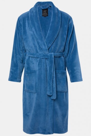 JP1880 Bathrobe with Spacious Pockets Denim Blue - Underkläder & badkläder - Stora underkläder för män