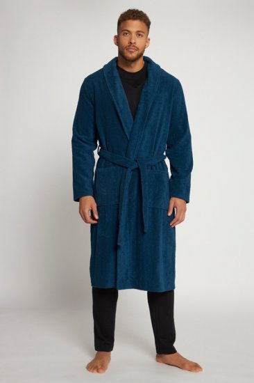 JP1880 Bathrobe Terry Navy - Morgonrockar/badrockar/handdukar - Morgonrockar/badrockar för herrar i stora storlekar