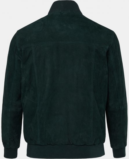 JP1880 Leather Jacket Suede with Stand-up Collar Dark Green - Jackor - Stora jackor - 2XL-12XL