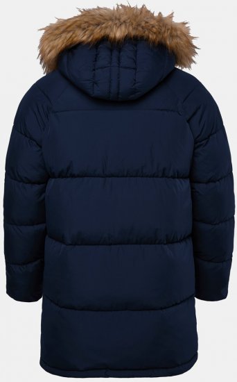 JP1880 Quilted Parka Lightweight and Warm with Faux Fur Hood Navy - Jackor - Stora jackor - 2XL-12XL