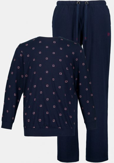 JP1880 Two-piece Pyjamas Long Sleeve and Long Trousers Navy - Underkläder & Badkläder - Stora underkläder för män