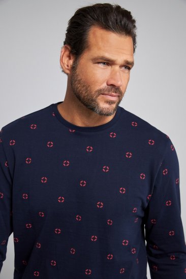 JP1880 Two-piece Pyjamas Long Sleeve and Long Trousers Navy - Underkläder & badkläder - Stora underkläder för män