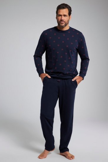 JP1880 Two-piece Pyjamas Long Sleeve and Long Trousers Navy - Underkläder & badkläder - Stora underkläder för män