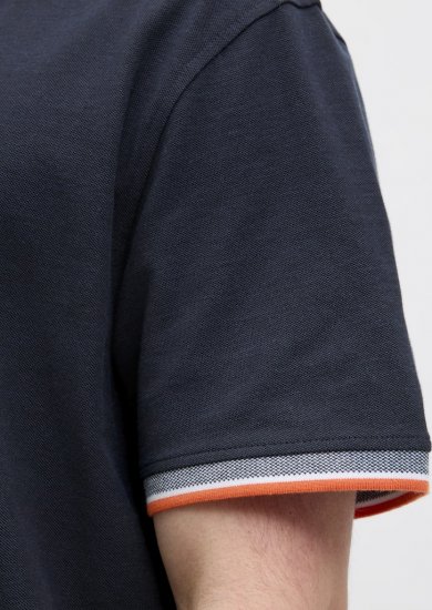 Jack & Jones Paulos Short Sleeve Polo Black Navy - Pikétröjor - Stora pikétröjor - 2XL-8XL