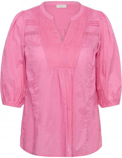 Kaffe Curve Karlia 3/4 Sleeve Blouse Pink - Blusar & tunikor - 