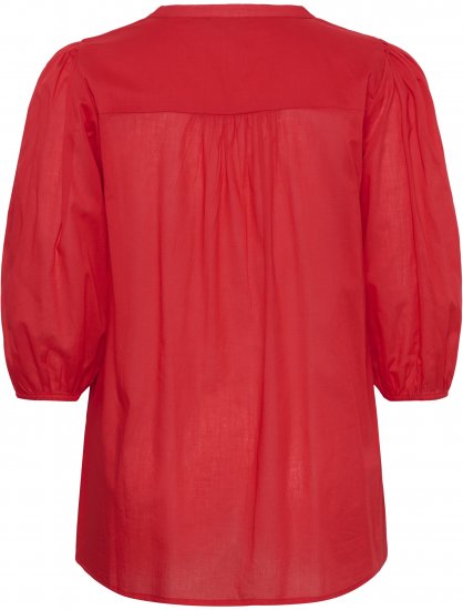 Kaffe Curve Karlia 3/4 Sleeve Blouse Red - Blusar - 