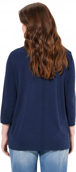Ulla Popken Queens 3/4 Sleeve Graphic Tee Ink Blue - Tryckta T-shirts för dam i stora storlekar - 
