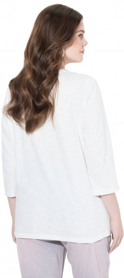 Ulla Popken Fashion Graphic T-Shirt Off-White - Tryckta T-shirts för dam i stora storlekar - 