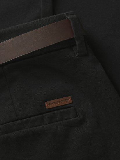 Jack & Jones Marco Adam Belted Slim Fit Chino Pants Black - Jeans & byxor - Stora Jeans och Stora Byxor