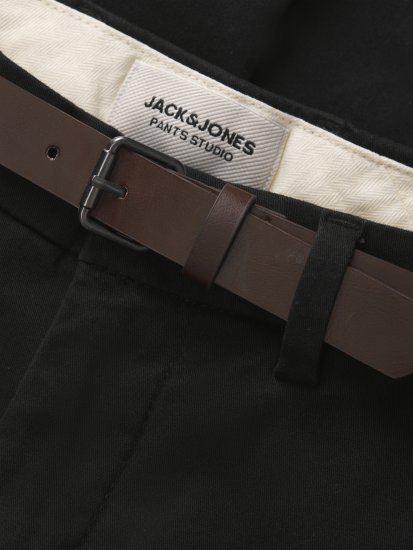Jack & Jones Marco Adam Belted Slim Fit Chino Pants Black - Jeans & byxor - Stora Jeans och Stora Byxor