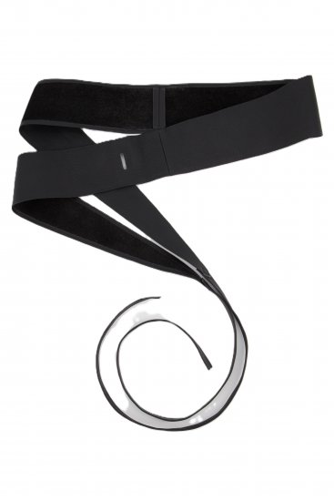 Ulla Popken Soft Leather Tie Belt Black - Plus size-bälten för dam - 