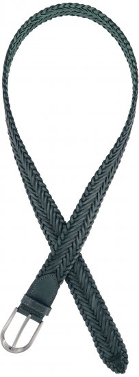 Ulla Popken Woven Leather Belt Green - Plus size-bälten för dam - 