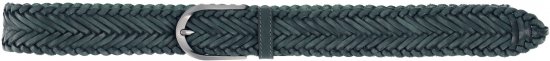 Ulla Popken Woven Leather Belt Green - Plus size-bälten för dam - 